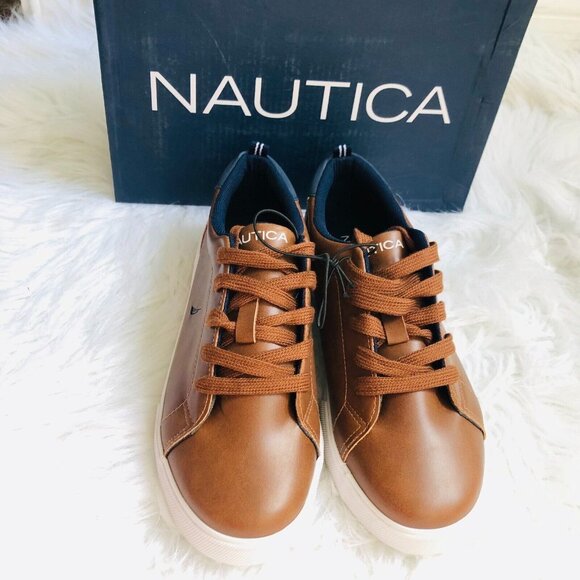 Nautica Youth Sneakers Size 5 Brown Graves 2 Casual Low‎ Cut Lace Up Shoes NWB - Picture 2 of 8